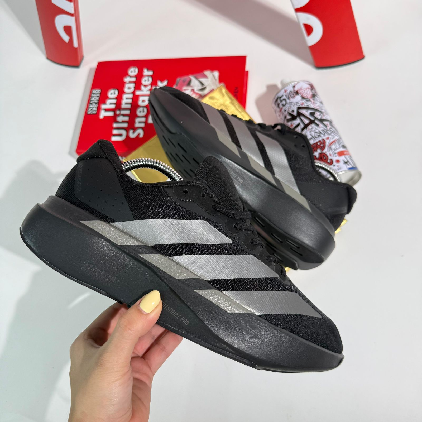 ADIDAS ADIZERO NEGRO GRIS ADIDAS ADIZERO NEGRO GRIS